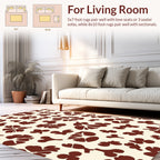 Brown Floral Silhouette Pattern Rug