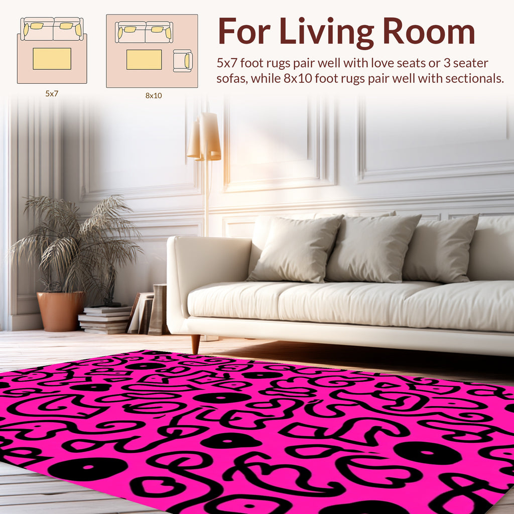 Abstract Splatter Swirl Pattern Rug