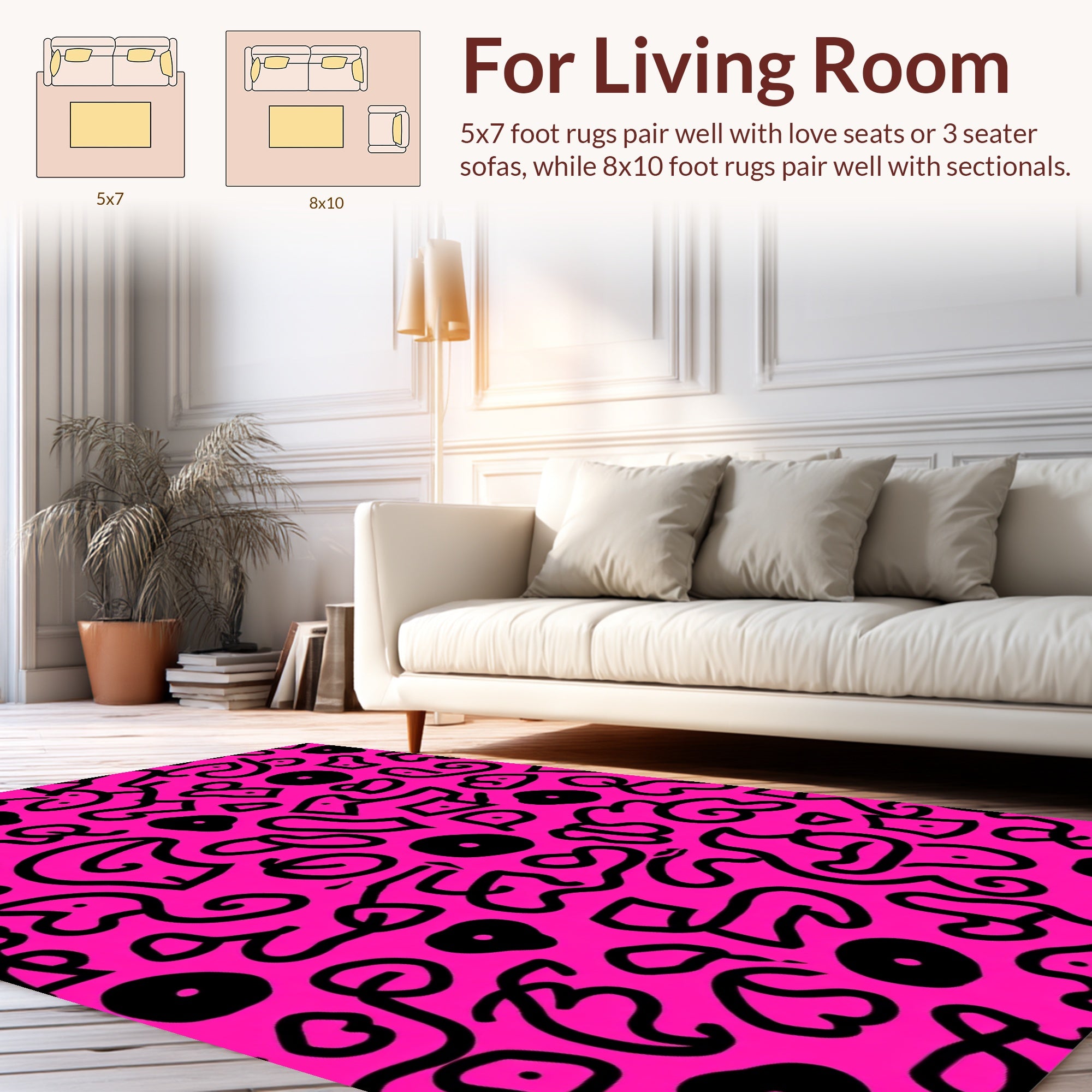 Abstract Splatter Swirl Pattern Rug