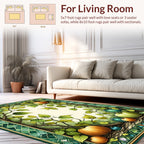 Emerald Vine Pumpkin Folk Art Rug