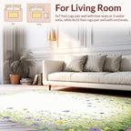 Delicate Wildflower Meadow Watercolor Rug
