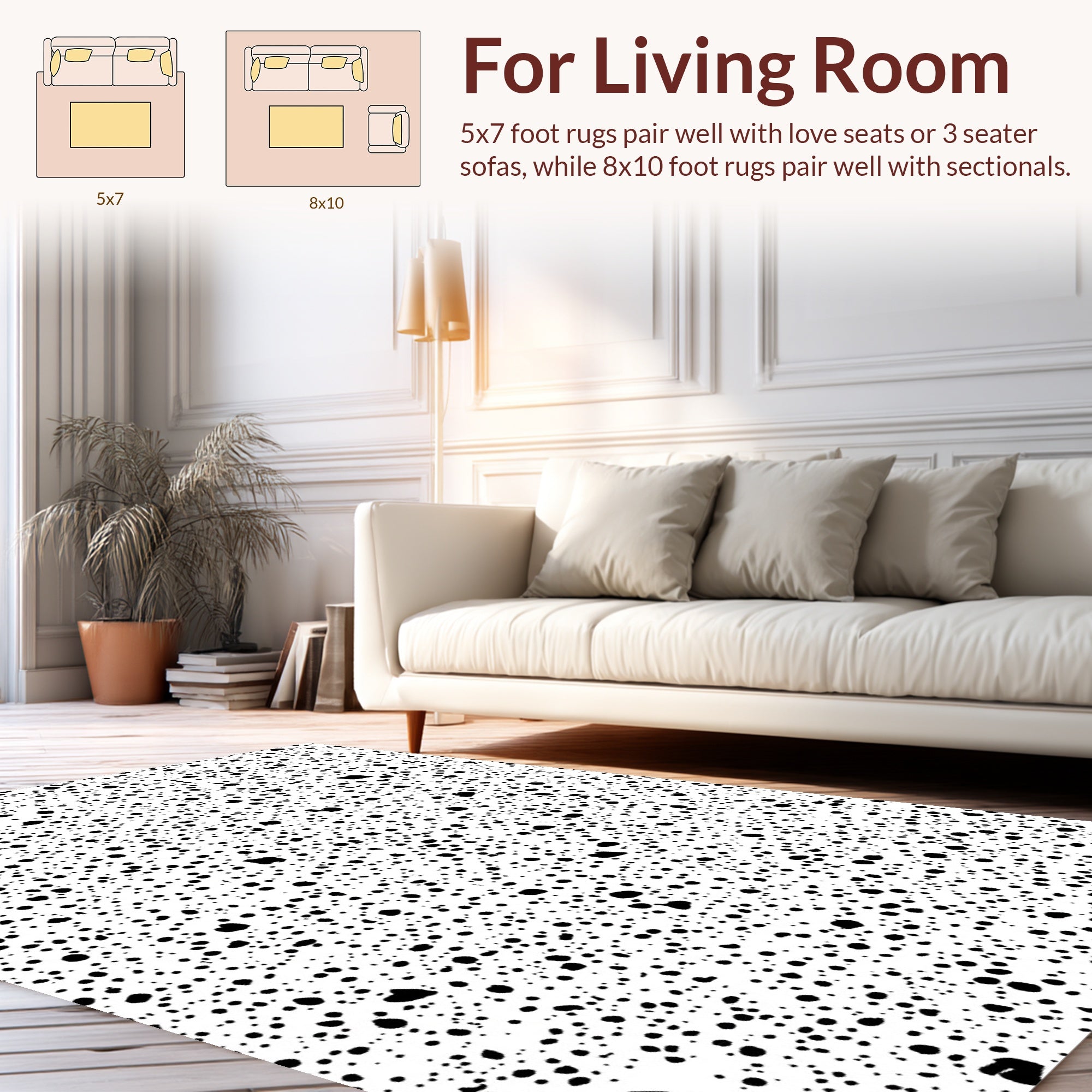 Speckled Dot Contemporary Pattern Rug