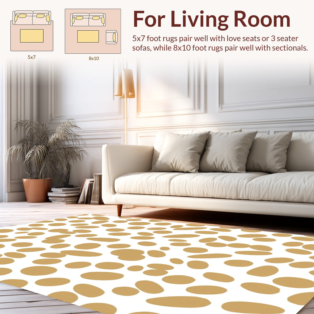 Gold Organic Dot Pattern Design Rug
