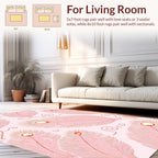 Pink Feather Swirl Pattern Rug