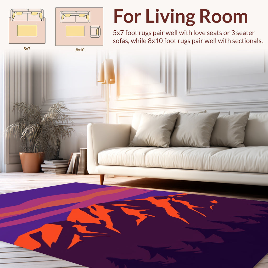 Vivid Mountain Sunset Graphic Rug
