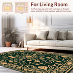 Elegant Leaf and Floral Pattern Rug