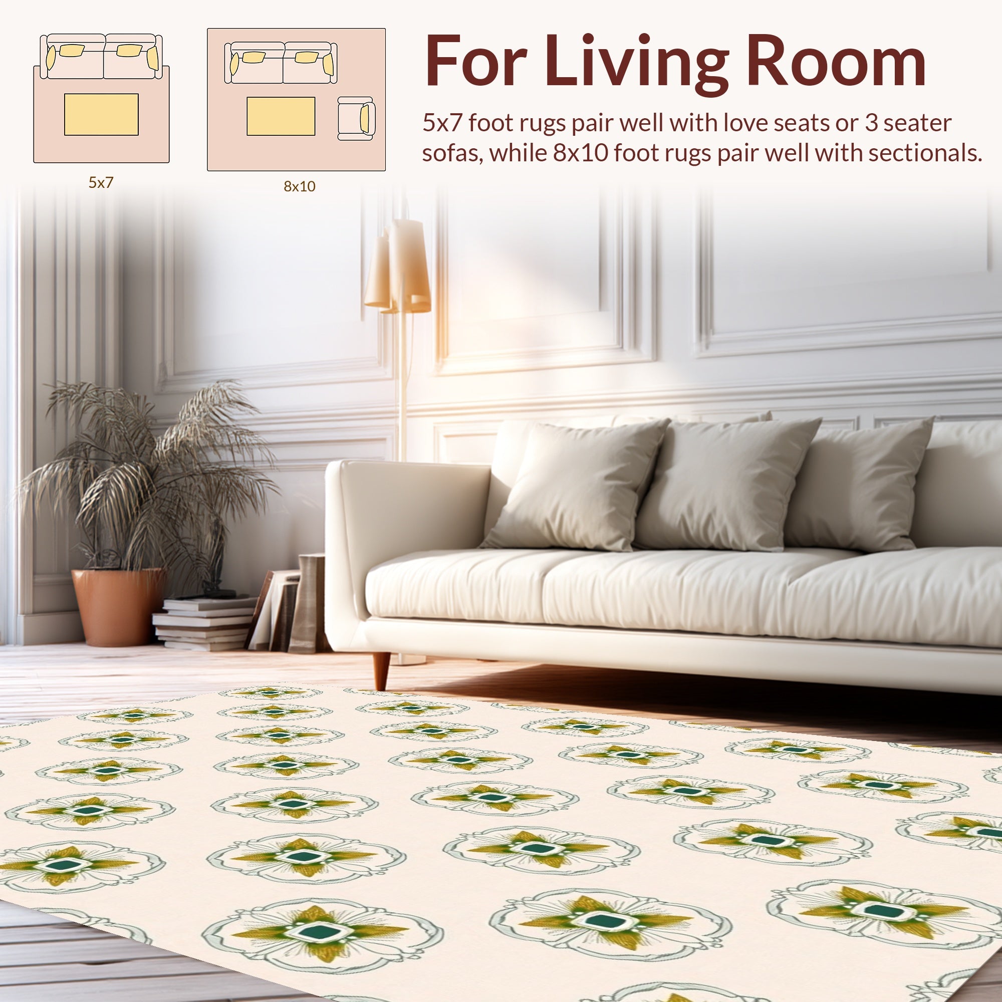Floral Medallion Pattern Rug