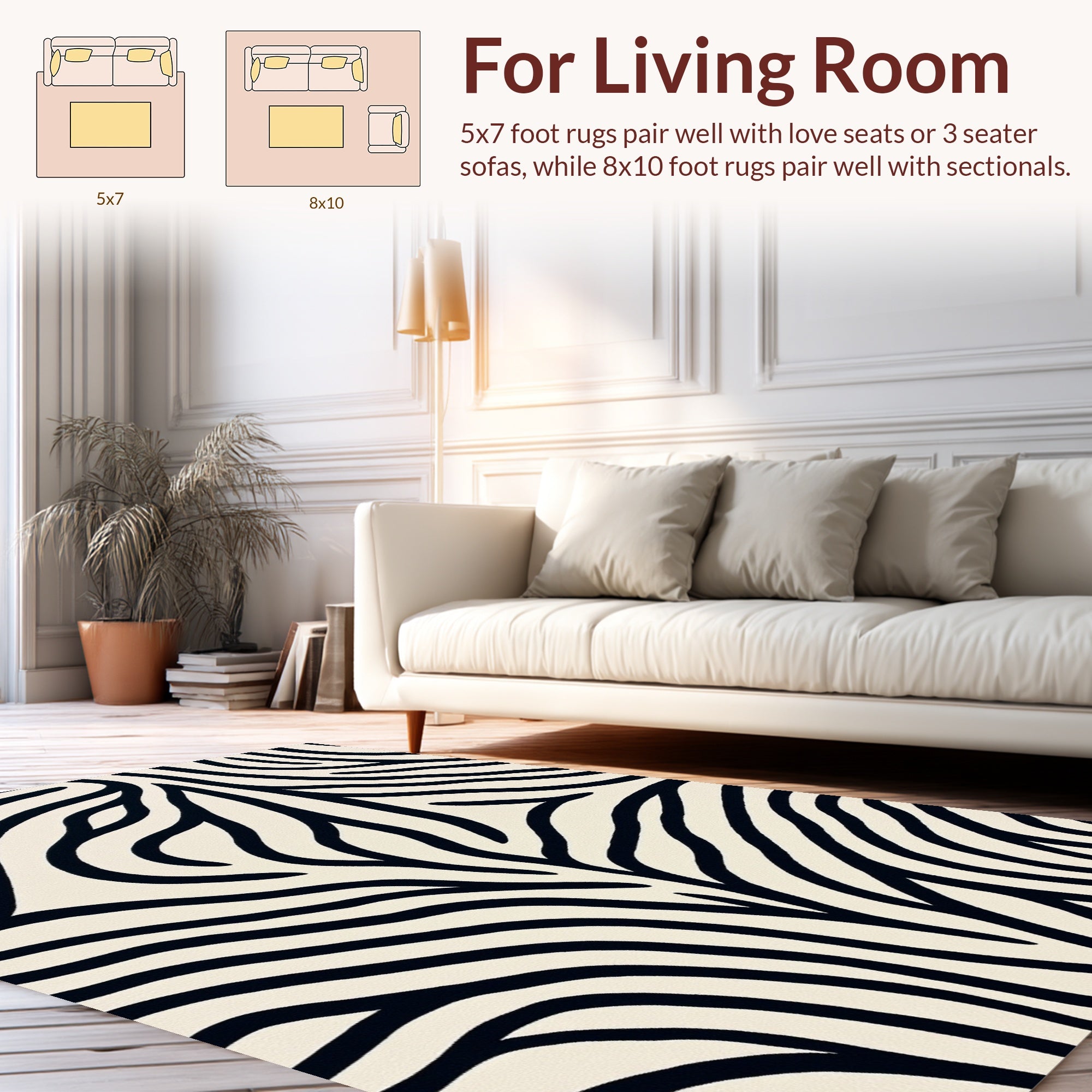 Wild Zebra Stripe Pattern Rug
