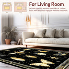Gold Insect And Butterfly Pattern Design Rug