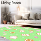Whimsical Pink Star Doughnut Sprinkles Rug