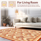 Gilded Fan Pattern Contemporary Rug