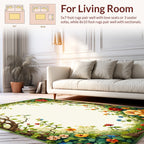 Whimsical Floral Vine Garden Design Rug