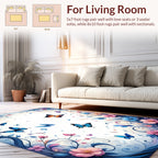 Whimsical Fluttering Butterflies Floral Delight Rug