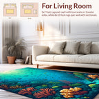 Underwater Coral Reef Life Pattern Rug