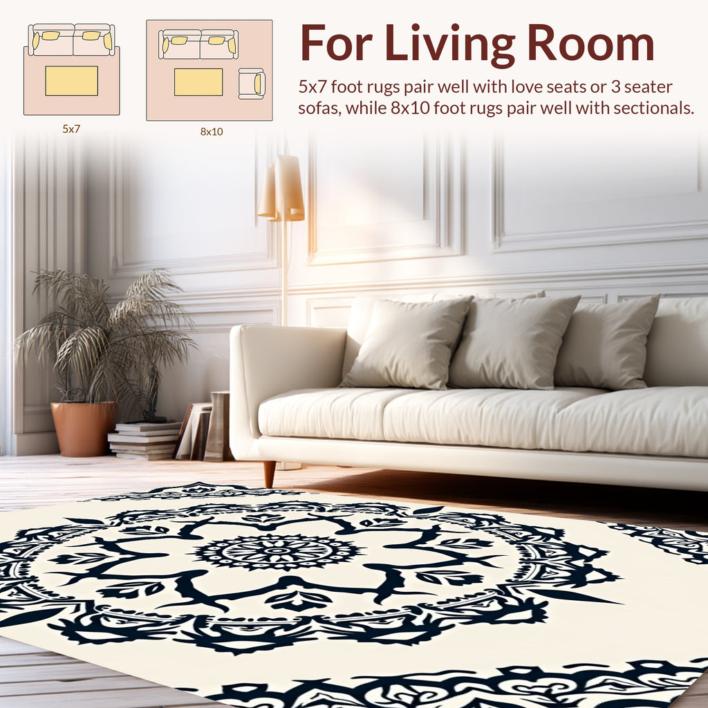 Intricate Floral Medallion Pattern Rug