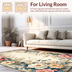 Floral and Vine Botanical Pattern Rug