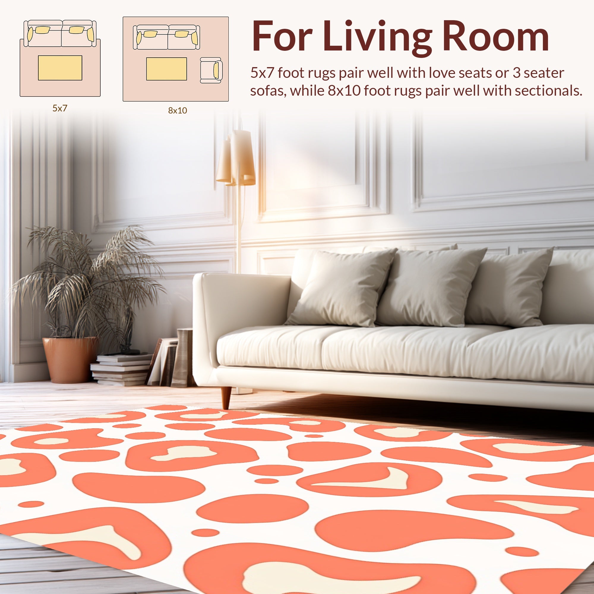 Coral Spots Abstract Organic Pattern Rug