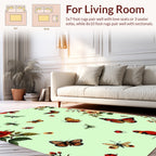 Vintage Butterflies and Floral Pattern Rug