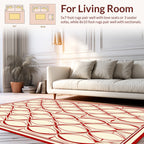 Red Oval Geometric Patterned Rug
