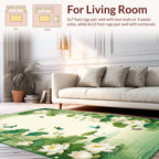 Tranquil Lotus Pond Butterfly Design Rug