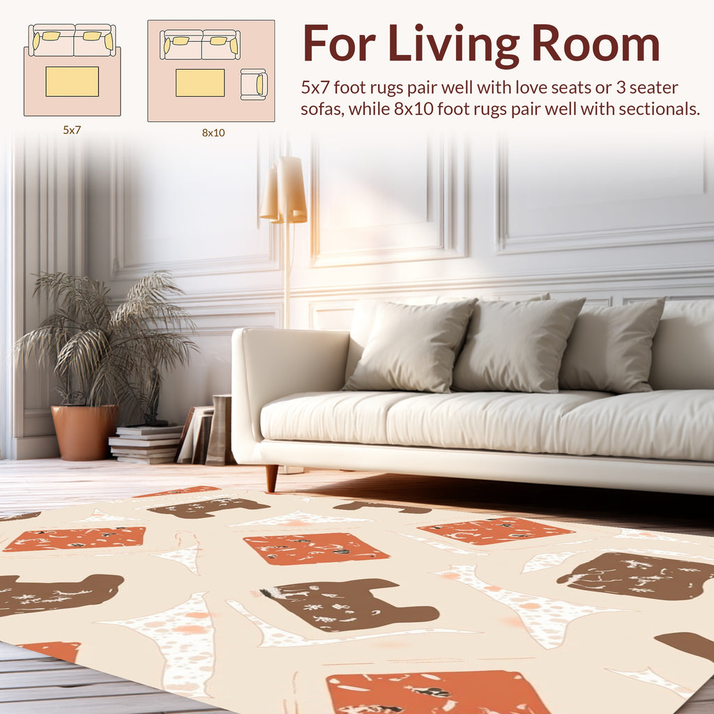 Abstract Organic Shapes Terracotta Rug