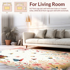 Whimsical Butterflies and Bees Meadow Design Rug
