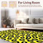 Bold Yellow Outline Shapes Rug