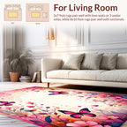 Pink Butterfly Floral Garden Design Rug