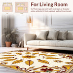 Ornate Floral Leaf Medallion Design Rug