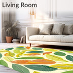 Tropical Leaf Pattern With Vibrant Hues Rug