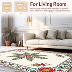 Ornate Floral Star and Border Pattern Rug