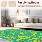 Vibrant Floral Symmetry Pattern Rug