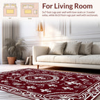 Ornate White Fleur De Lis Design Rug