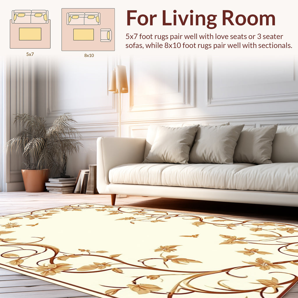 Vines And Floral Motifs Rug