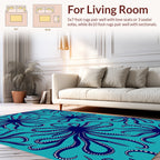 Navy Octopus Tentacle Pattern Rug