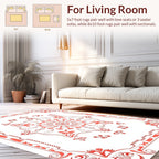 Ornate Coral Floral Mandala Rug