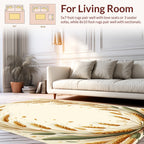 Golden Wheat Stalks Oval Design Rug