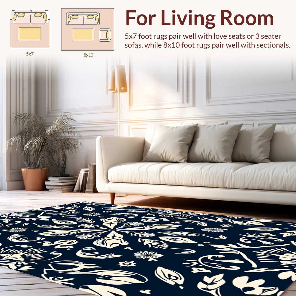 Classic Floral Symmetry Design Rug