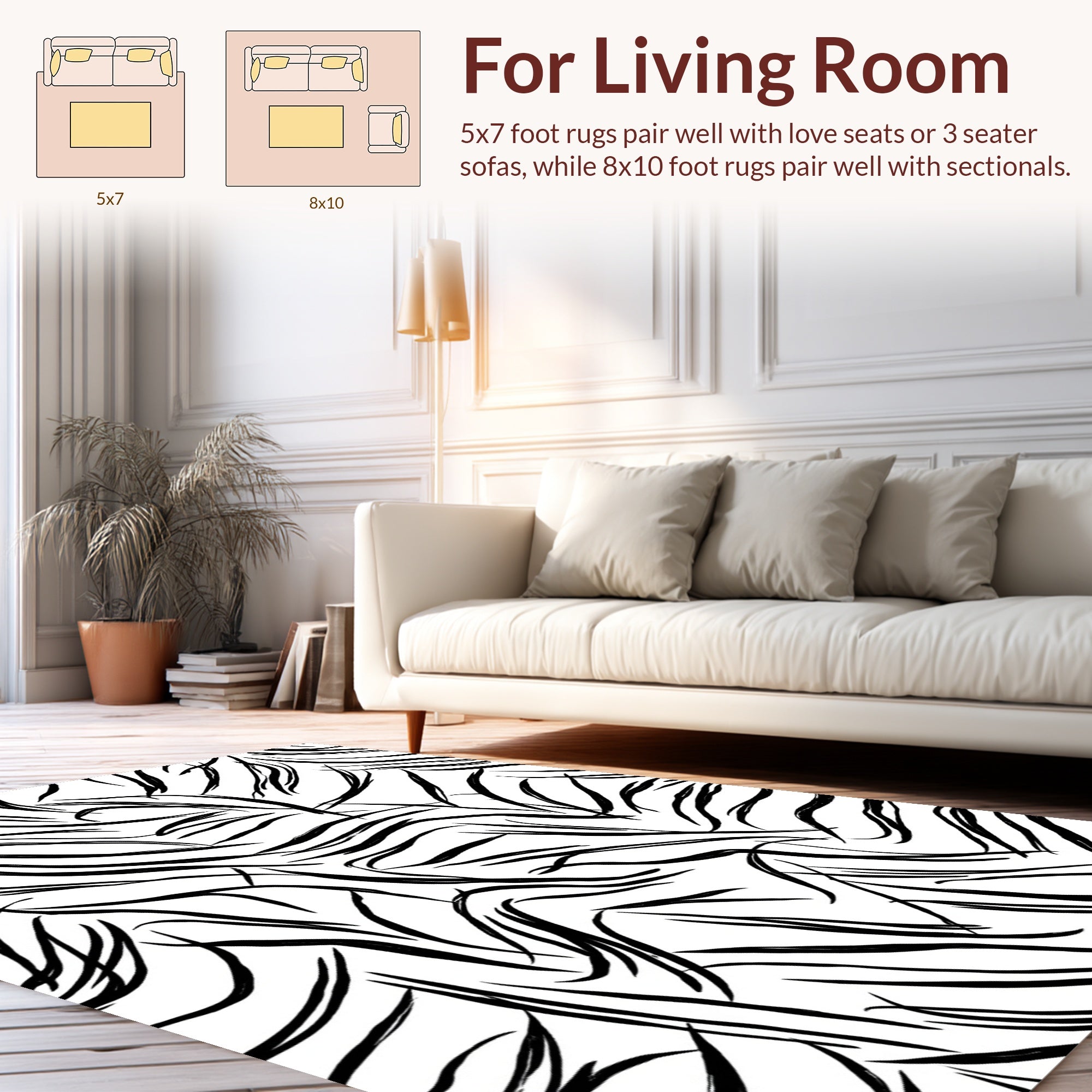 Bold Black Graphic Stripes Rug