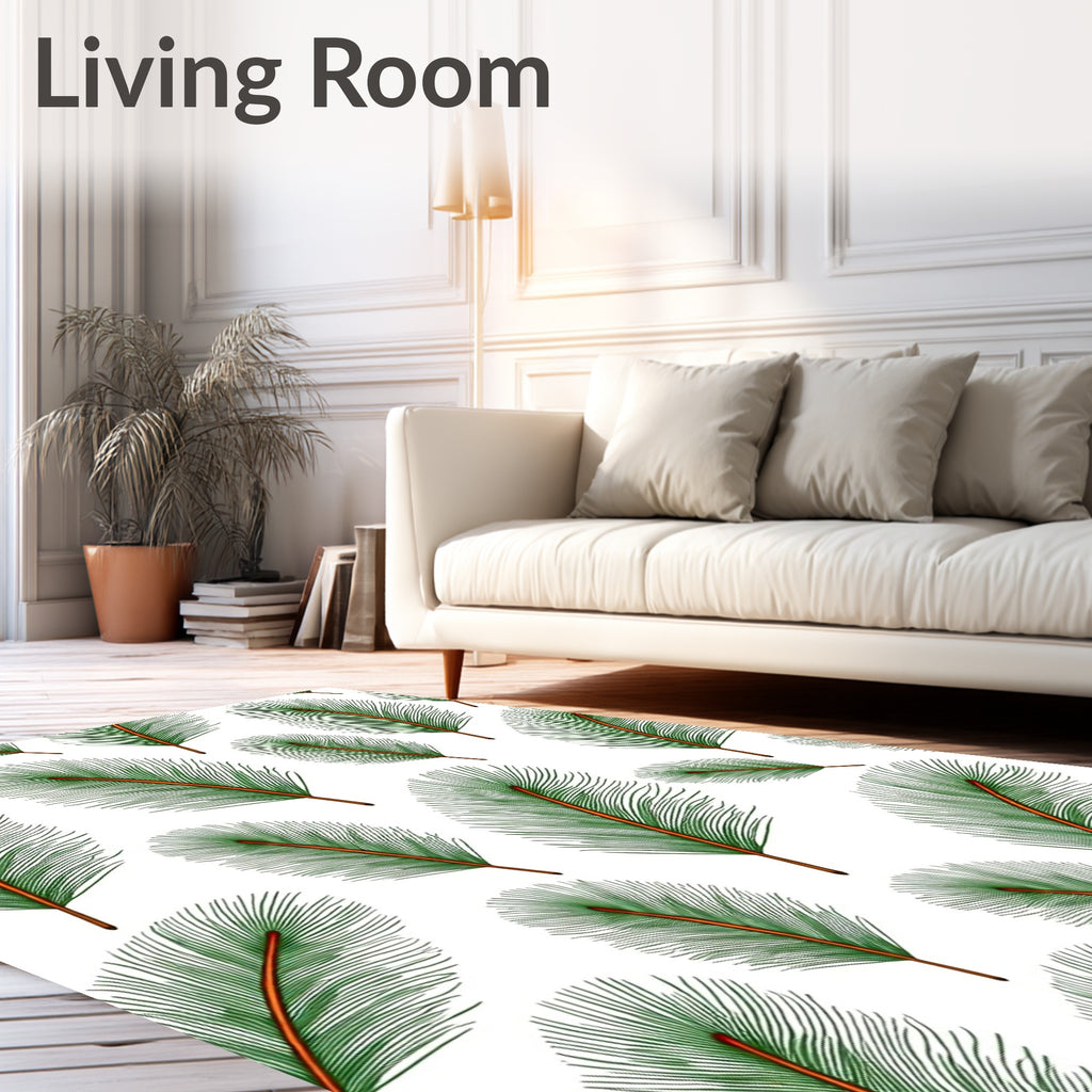 Green Pine Needle Arrangement Rug
