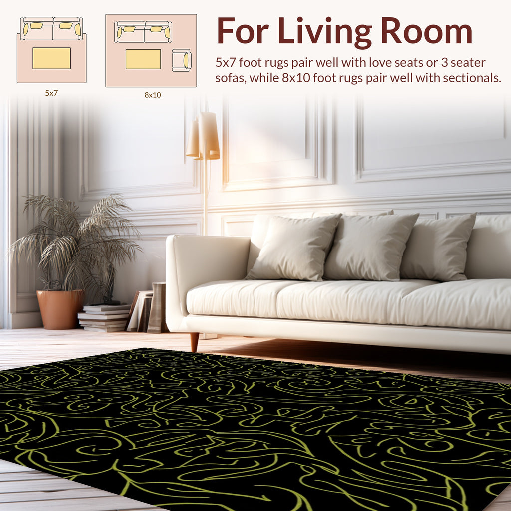 Abstract Swirls Lines Pattern Rug