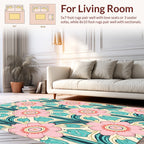 Pretty Pink Floral Art Nouveau Pattern Rug