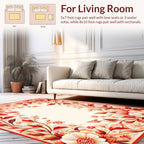 Vibrant Floral Vine Border Design Rug