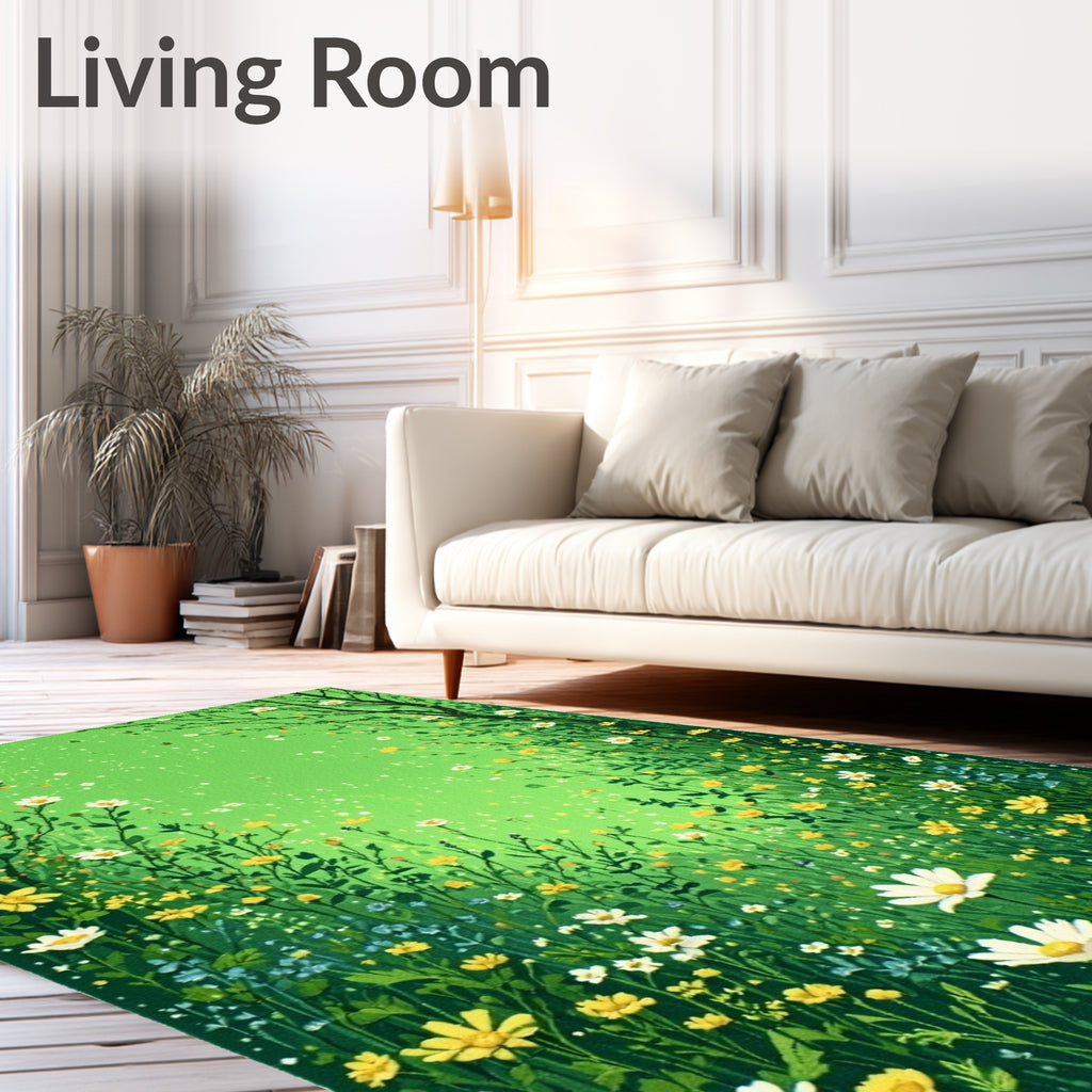 Whimsical Meadow Floral Pattern Rug