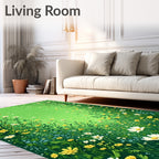 Whimsical Meadow Floral Pattern Rug