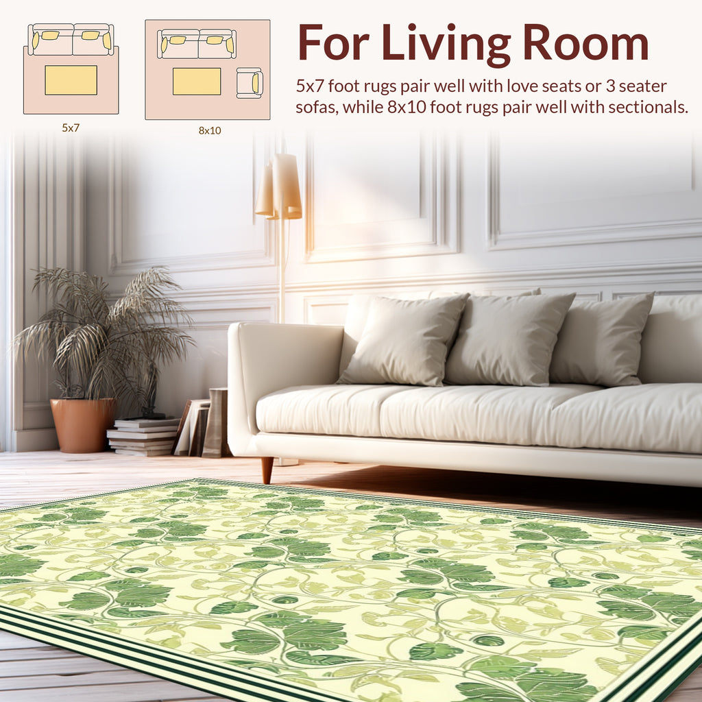 Vintage Floral Vine Pattern Rug