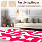 Bold White Alphabetic Pattern Rug
