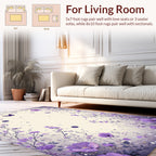 Whimsical Floral Butterfly Pattern Rug