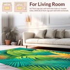 Lush Tropical Leaf Pattern Rug