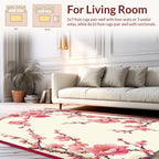 Pink Cherry Blossom Branch Design Rug